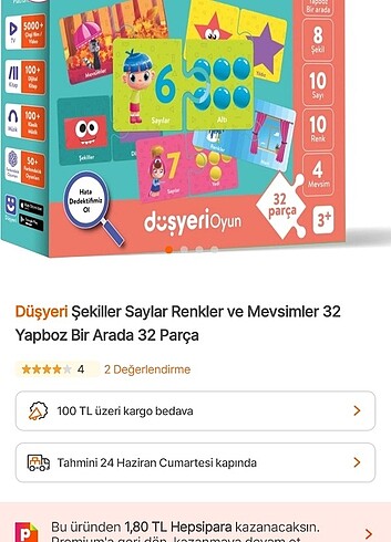 Sekiller sayilar renkler ve mevsimler 32 parca yapboz