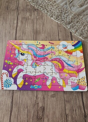 54 parca ahsap puzzle unicorn 