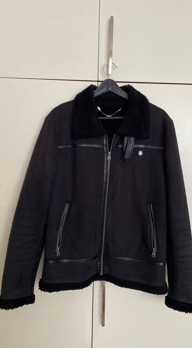 Siyah Süet Kürklü Erkek Ceket - Görsel 2