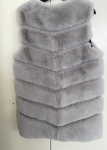 Gri Kürklü Kadın Yelek - Görsel 2