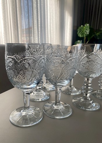 Desenli Kristal Kadeh Seti - Görsel 2