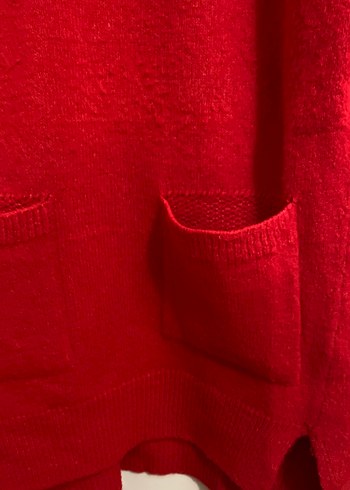 Kırmızı Yumuşak Dokulu Uzun Kollu Kadın Kazak - Görsel 2