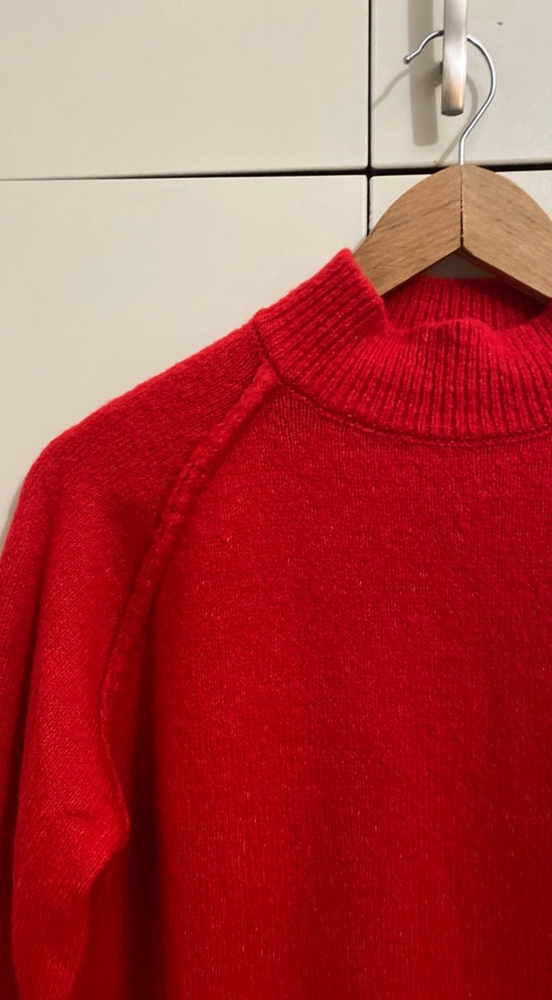 Kırmızı Yumuşak Dokulu Uzun Kollu Kadın Kazak - Görsel 3