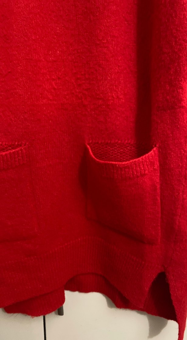 Kırmızı Yumuşak Dokulu Uzun Kollu Kadın Kazak - Görsel 2