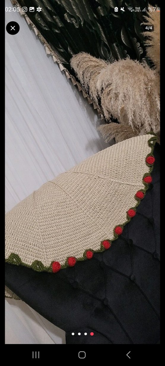 Nakışlı Kırmızı büket Battaniye - Görsel 4