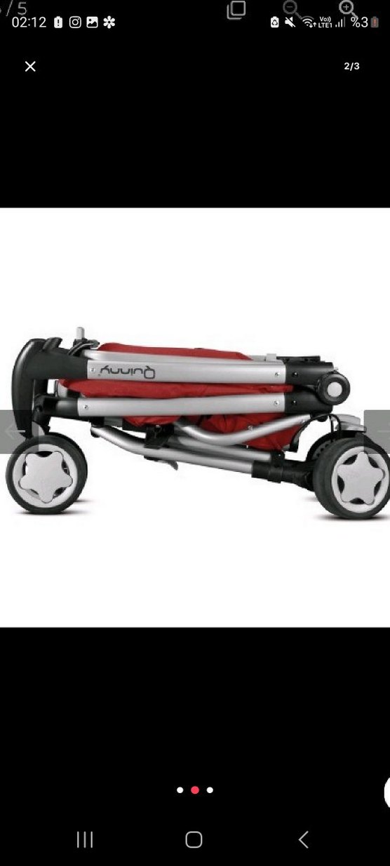 3 teker Kırmızı ve Gri Bebek Arabası - Görsel 3