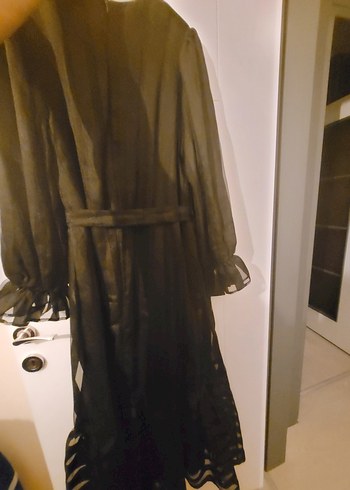 Siyah Uzun Fırfırlı Gotik Elbise - Görsel 5