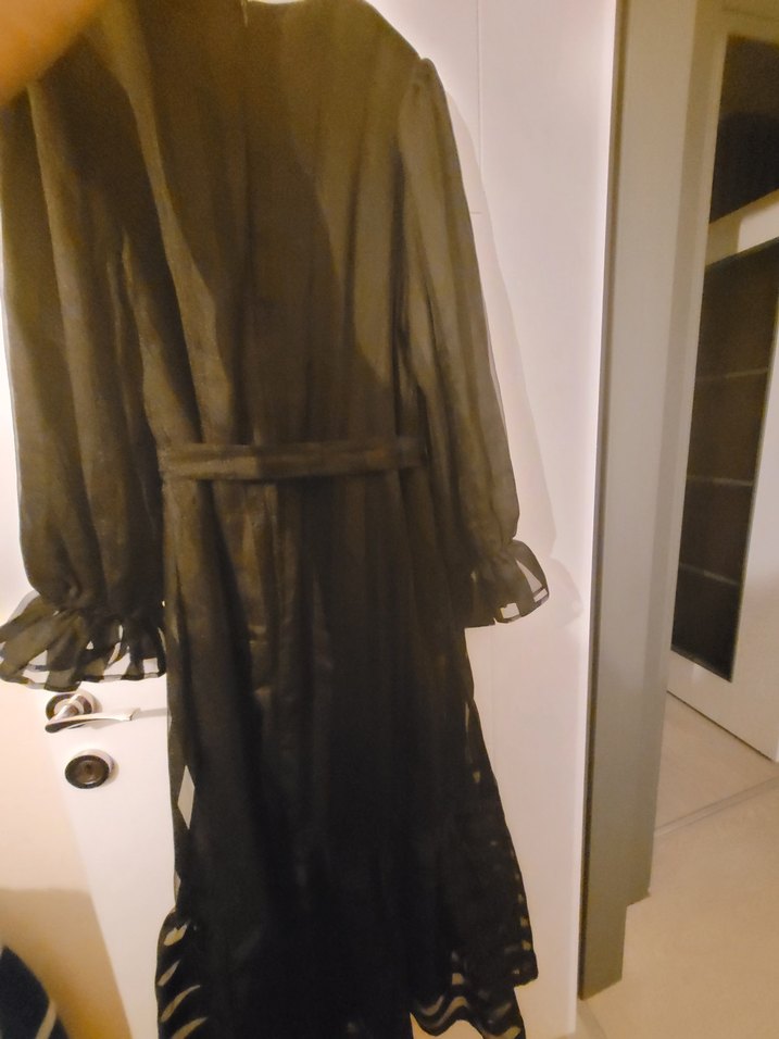 Siyah Uzun Fırfırlı Gotik Elbise - Görsel 5