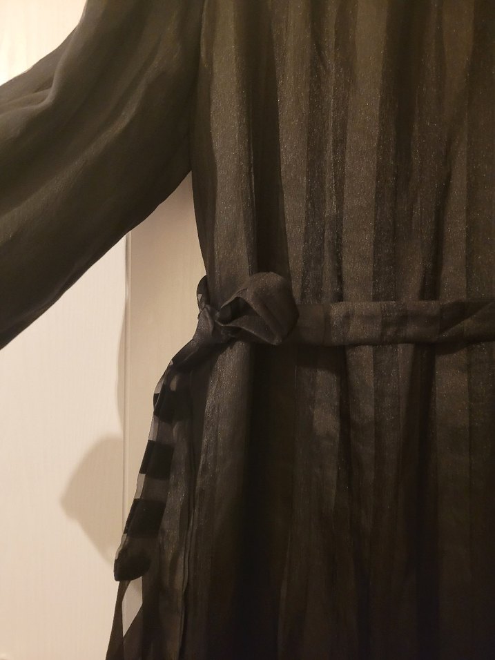 Siyah Uzun Fırfırlı Gotik Elbise - Görsel 4