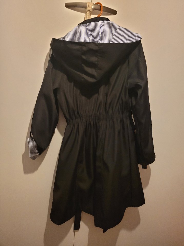 Siyah Kemerli Midi Kadın Ceket - Görsel 4