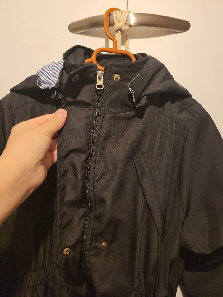 Siyah Kemerli Midi Kadın Ceket - Görsel 2