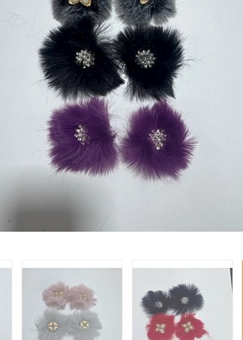 Patik süsü tüylü taşlı - Görsel 2