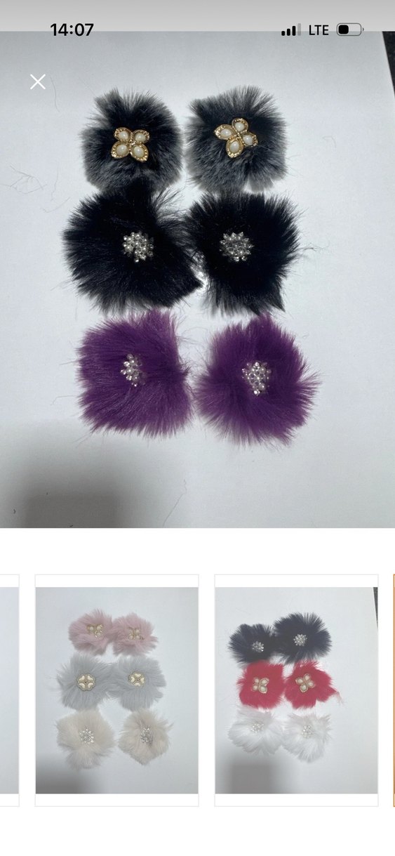 Patik süsü tüylü taşlı - Görsel 2