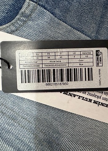 Kadın Mavi Batik Desenli Regular Fit Denim Jean - Görsel 2