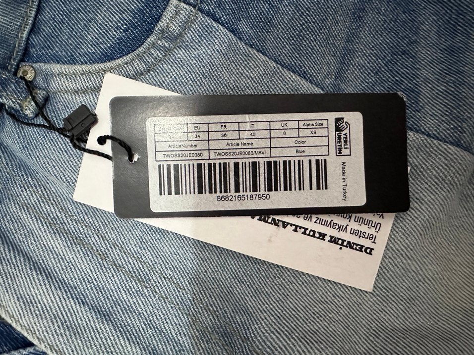 Kadın Mavi Batik Desenli Regular Fit Denim Jean - Görsel 2