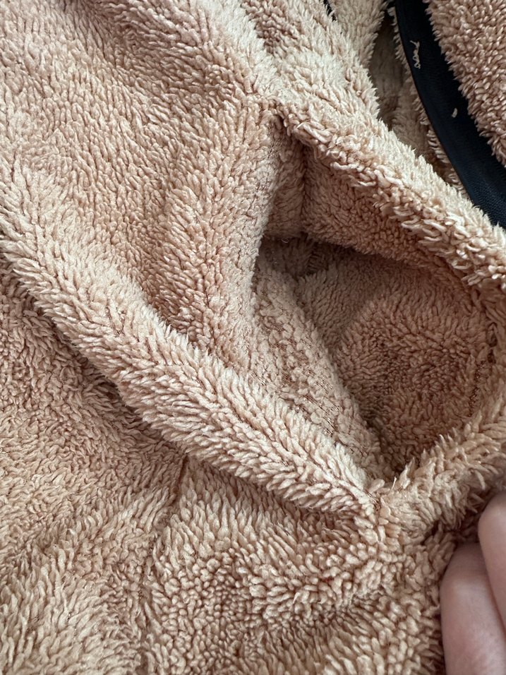 Bej Peluş Kadın Ceket Yüksek Yaka - Görsel 3