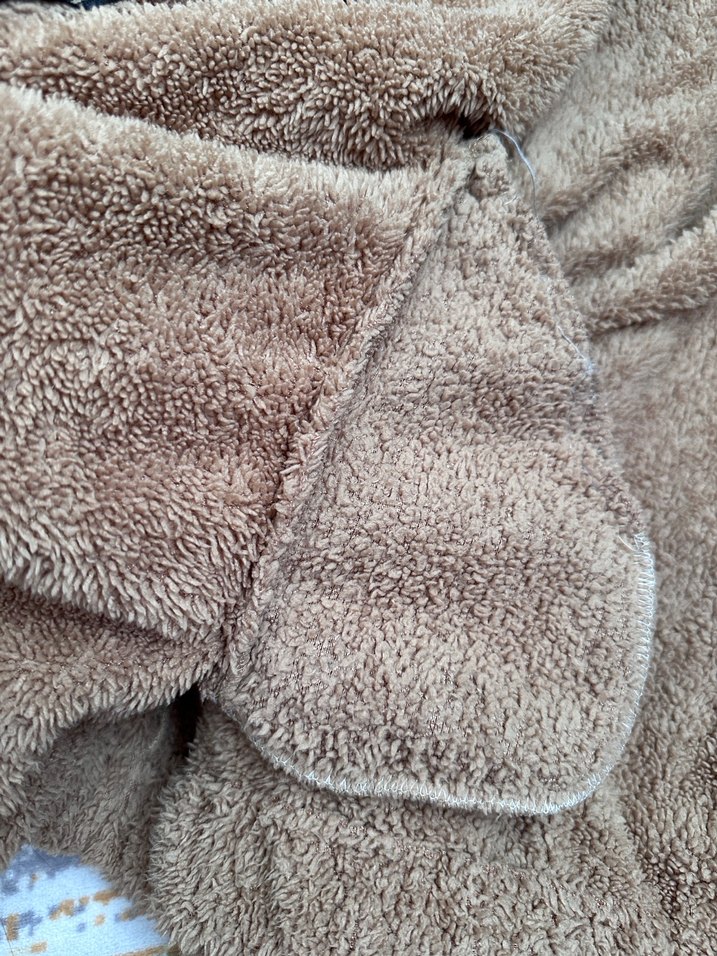 Bej Peluş Kadın Ceket Yüksek Yaka - Görsel 4