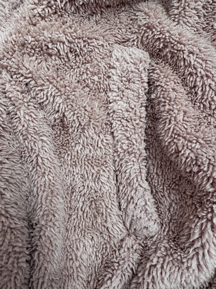 Bej Peluş Kadın Ceket Yüksek Yaka - Görsel 5