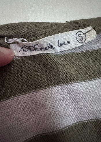 Çizgili Gri  Tişört Uzun Kollu - Görsel 2