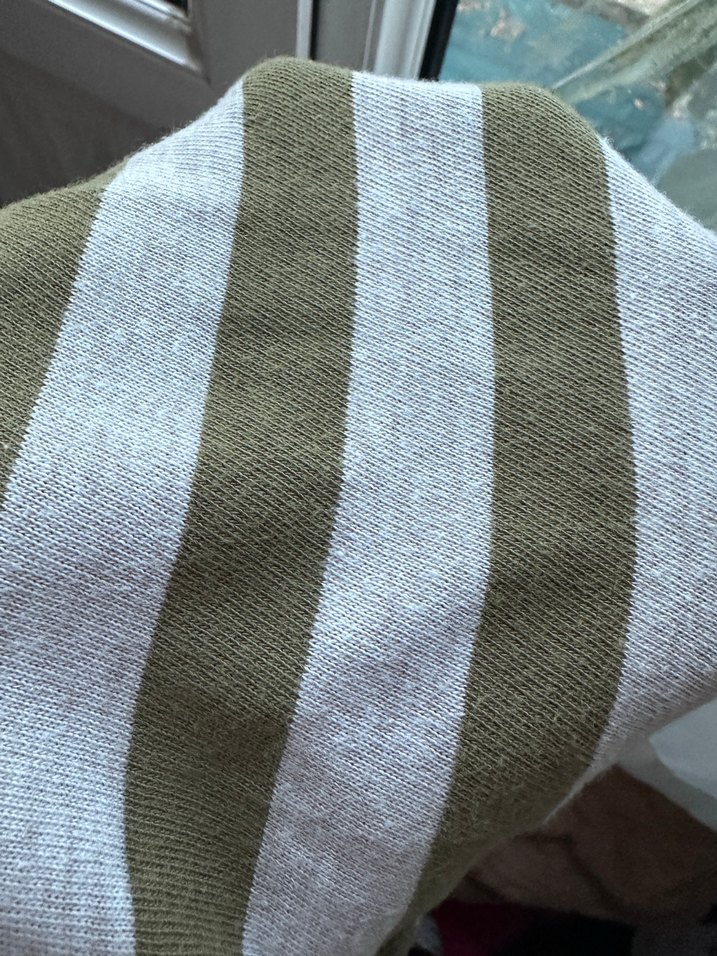 Çizgili Gri  Tişört Uzun Kollu - Görsel 4