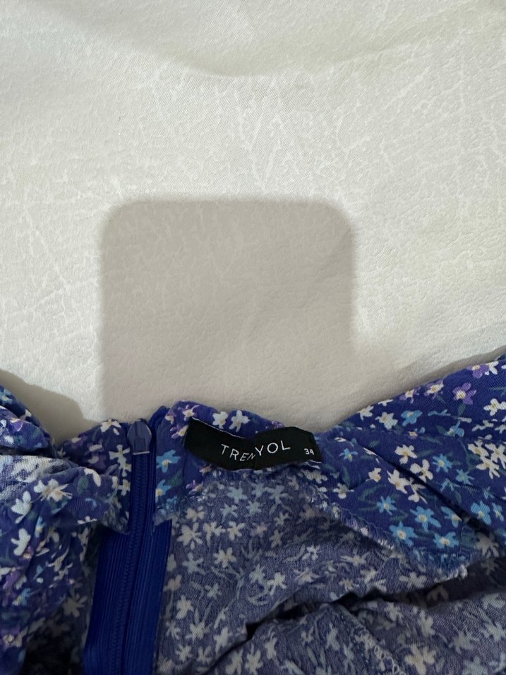 Mavi Renkli Uzun Bohem Kadın Elbise - Görsel 2