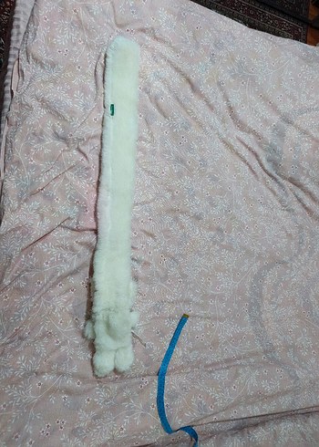 5-8 Yaş, 22 cm Beden beyaz Renk Uzun Beyaz Peluş atkı