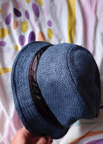 Beden Örgü Detaylı Mavi Denim erkek/kadınŞapka