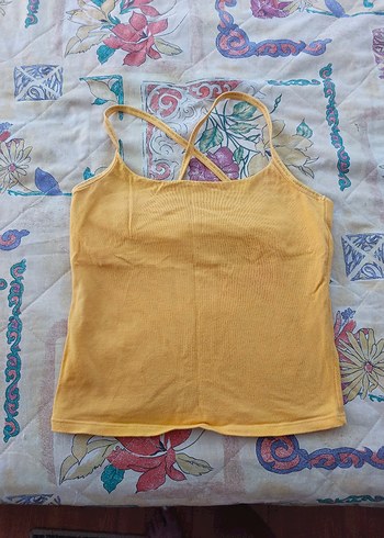 Sarı Mini Askılı Kadın Atlet tişört