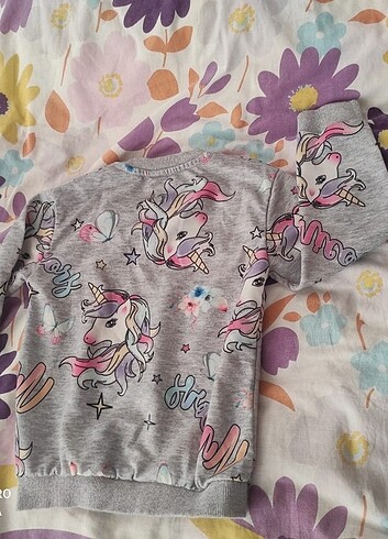 6 Yaş Beden beyaz Renk Pamuklu penye Sweatshirt /pijama üstü