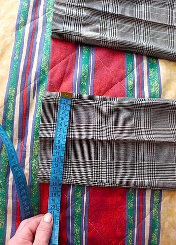 Kareli sigaret Kumaş pantolon - Görsel 6