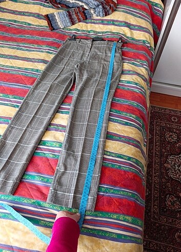 Kareli sigaret Kumaş pantolon - Görsel 8
