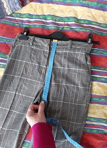 Kareli sigaret Kumaş pantolon - Görsel 9