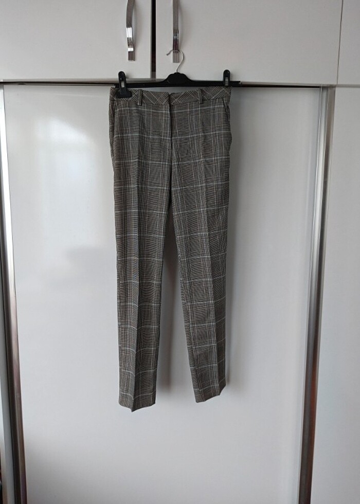 Kareli sigaret Kumaş pantolon - Görsel 2