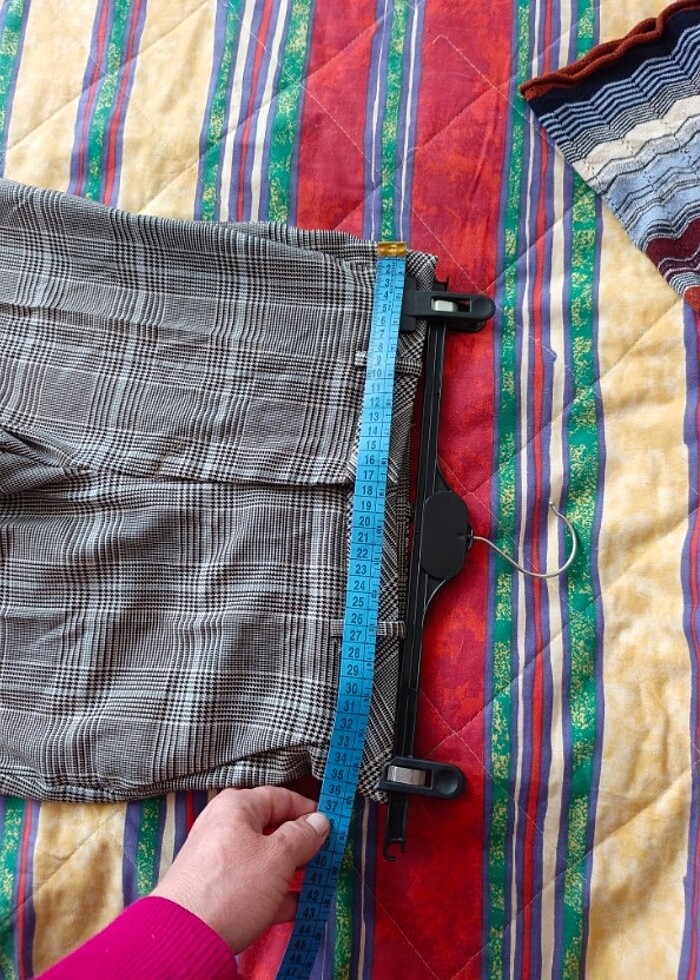 Kareli sigaret Kumaş pantolon - Görsel 5