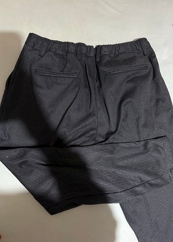 Siyah Kemerli Erkek Günlük Çizgili Pantolon - Görsel 5