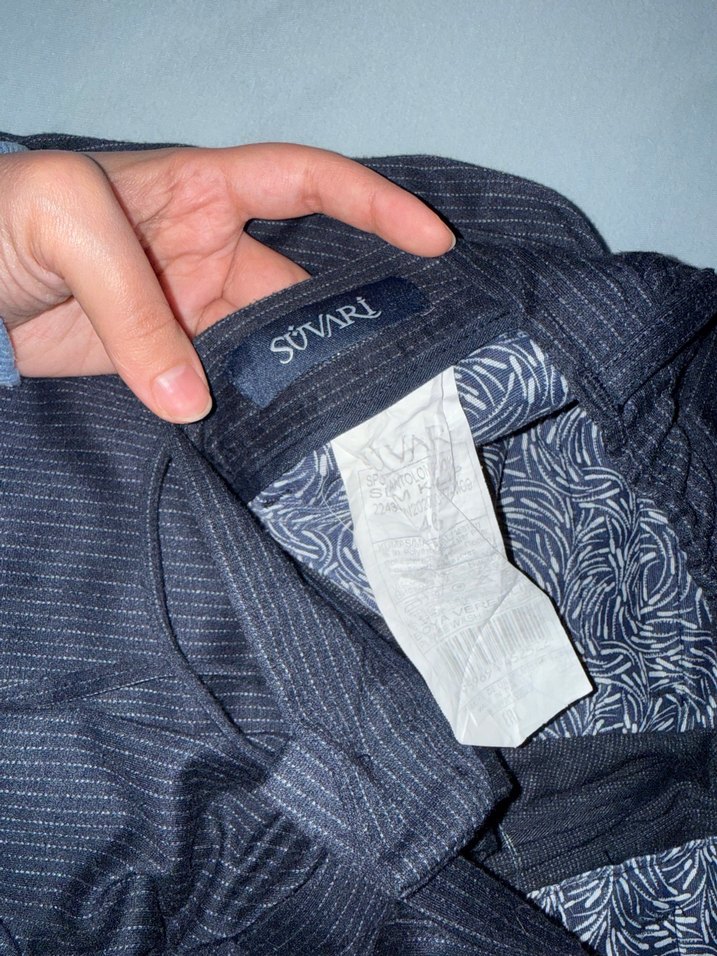 Siyah Kemerli Erkek Günlük Çizgili Pantolon - Görsel 4