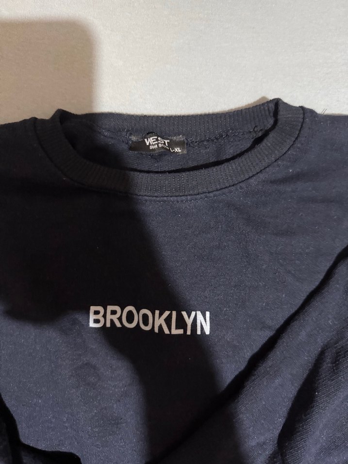 Siyah Brooklyn Baskılı Uzun Kollu Sweatshirt - Görsel 2