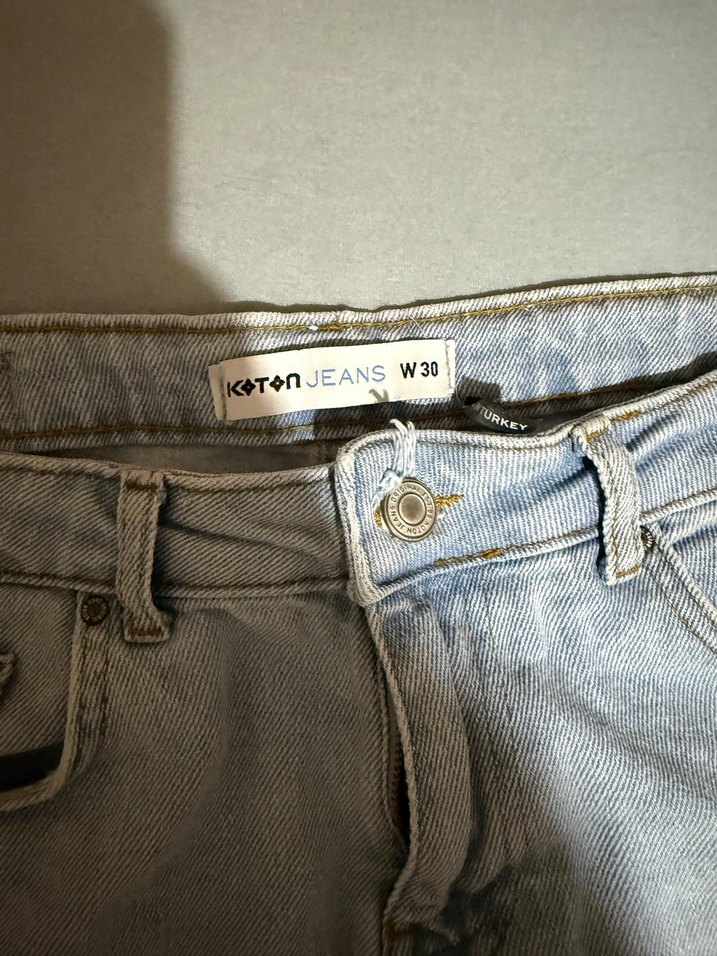 Erkek Gri Mini Denim Şort - Görsel 2