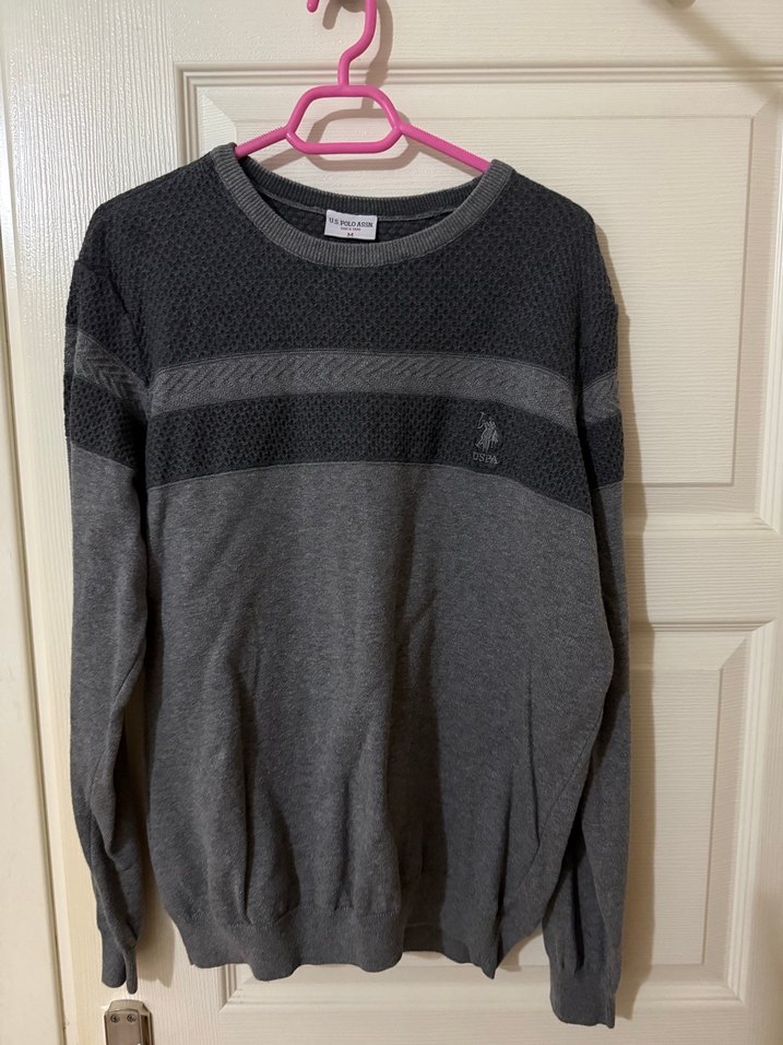 Gri Erkek Triko Uzun Kollu Kazak - Görsel 2