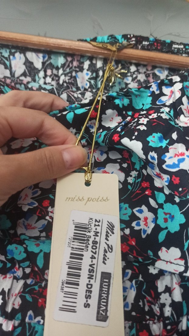 Straplez Uzun cicekli Bohem Elbise - Görsel 2