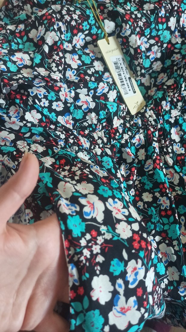 Straplez Uzun cicekli Bohem Elbise - Görsel 3