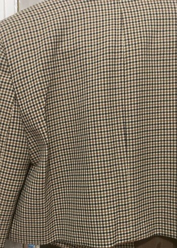 Düğmeli Kahverengi Kareli Kadın Blazer Ceket - Görsel 5