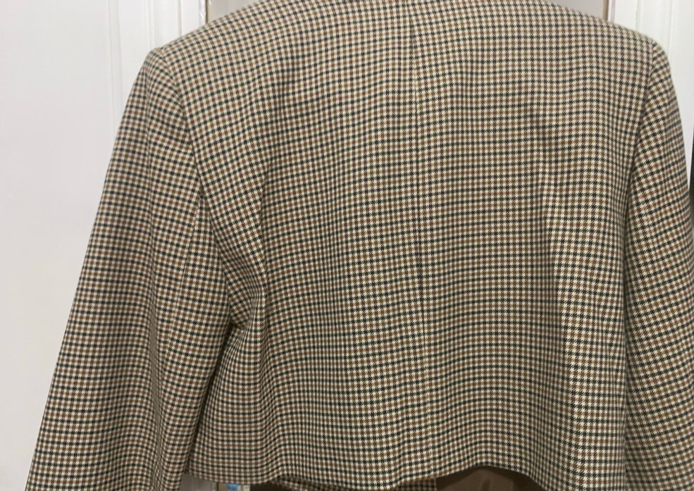 Düğmeli Kahverengi Kareli Kadın Blazer Ceket - Görsel 5