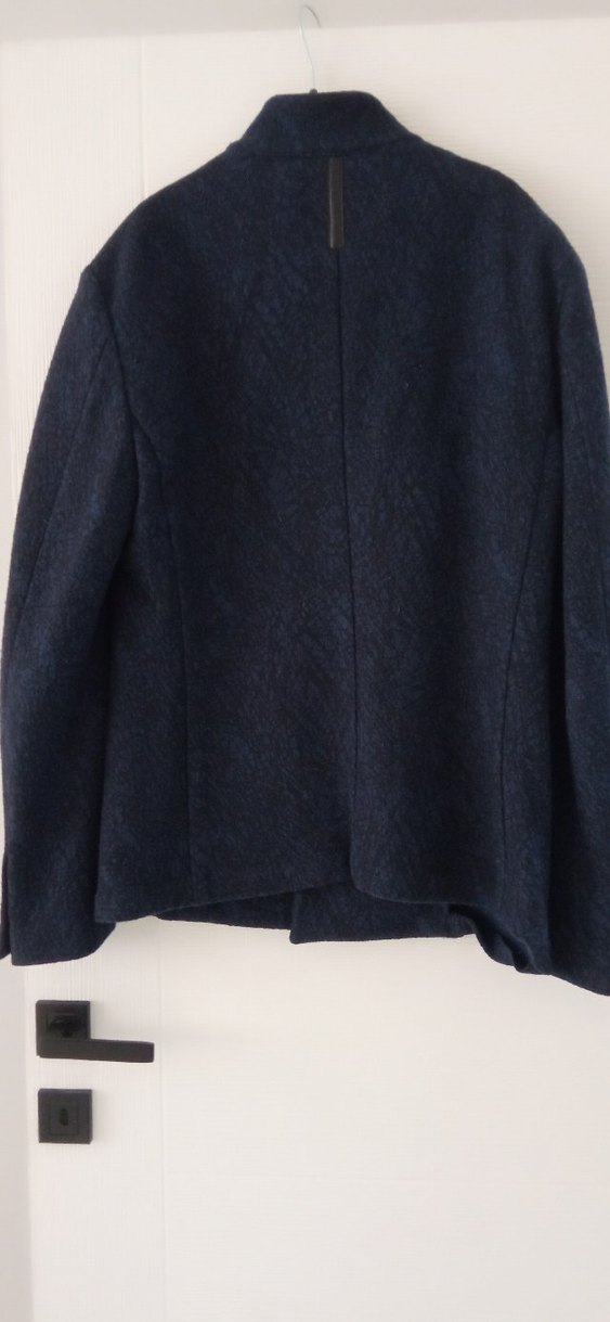 Düğmeli Lacivert Yün Erkek Kaban - Görsel 5