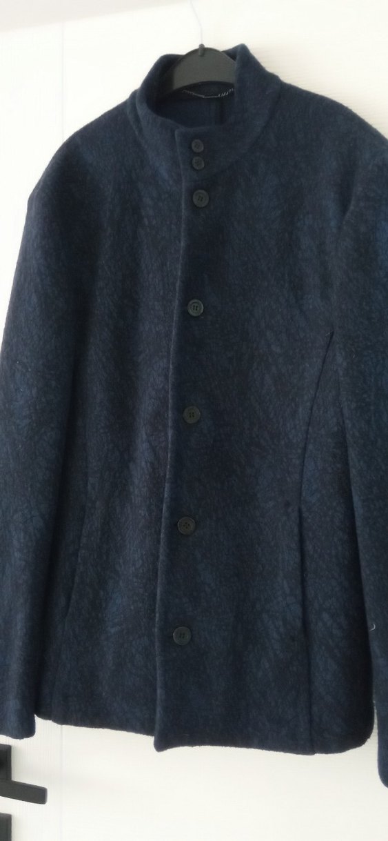 Düğmeli Lacivert Yün Erkek Kaban - Görsel 2