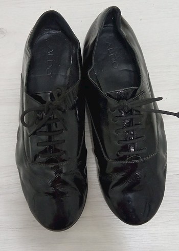 Aldo Siyah Parlak Deri Bagcikli Ayakkabi