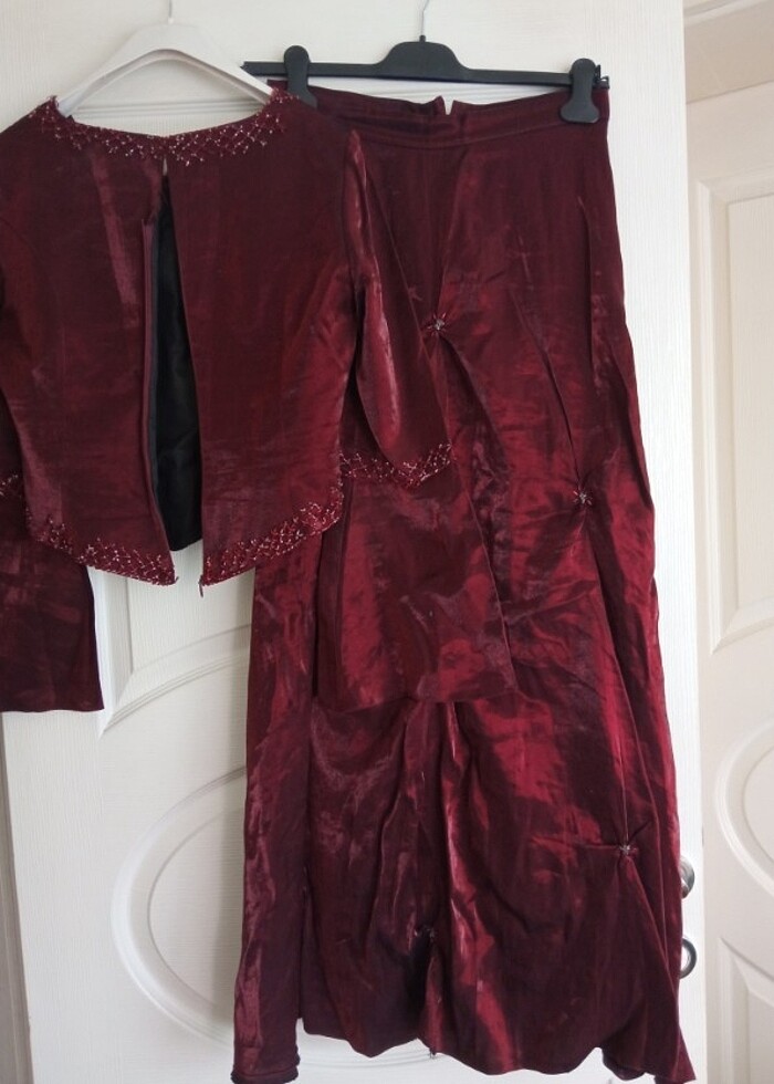Bordo ikili takım abiye  - Görsel 3