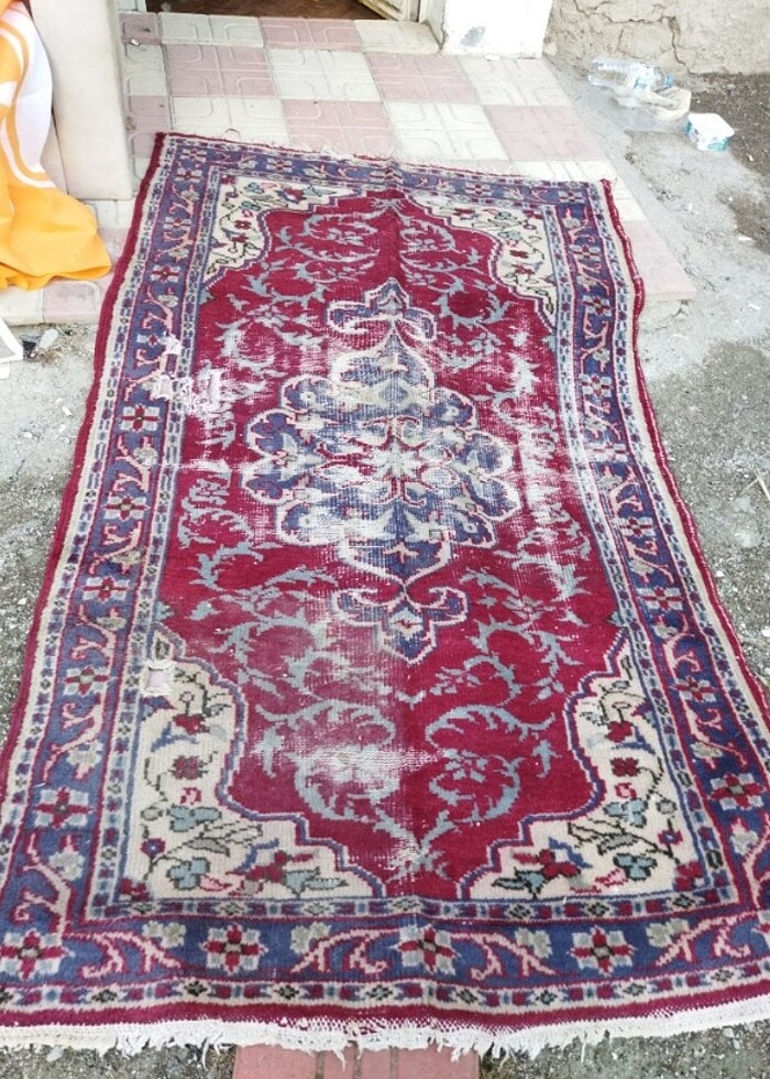 Vintage kök boya antika el dokuma kilim  - Görsel 4
