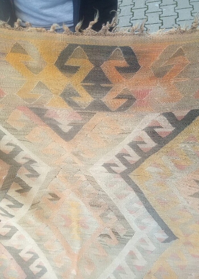 Kök boya antika el dokuma kilim - Görsel 2