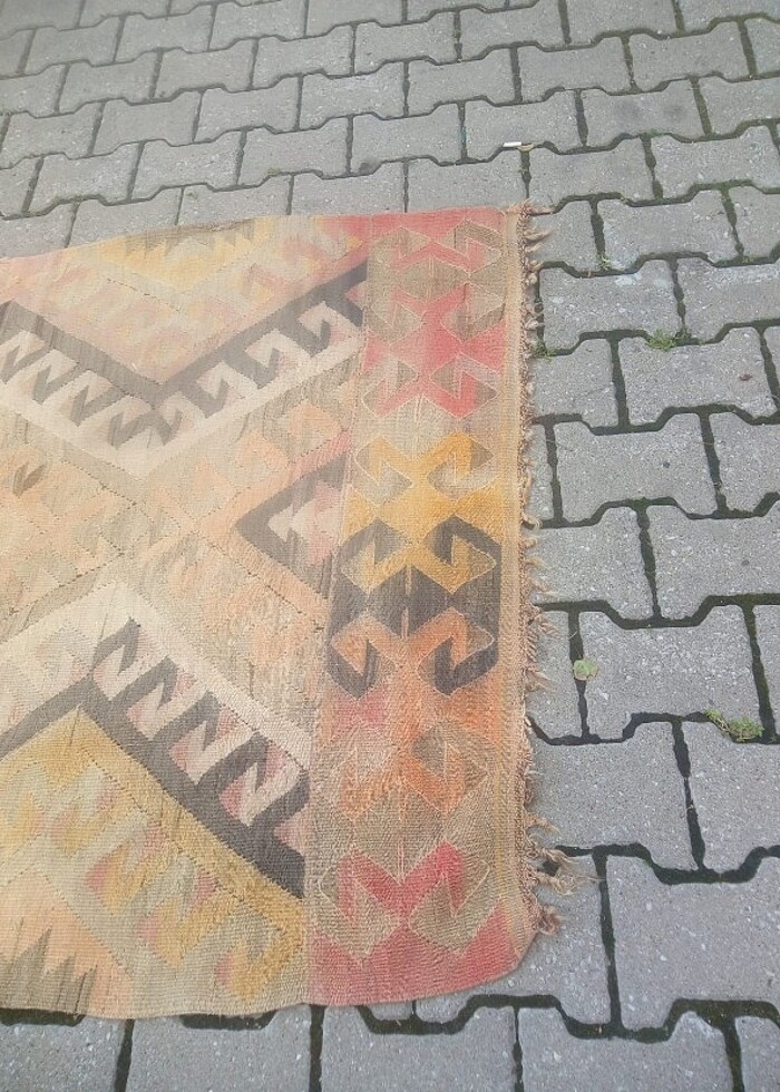 Kök boya antika el dokuma kilim - Görsel 3